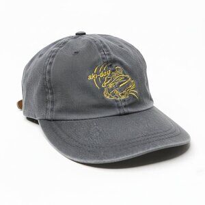 Vintage Ski-Doo Cotton Baseball Cap Hat - Grey & Yellow Adjustable Back Strap